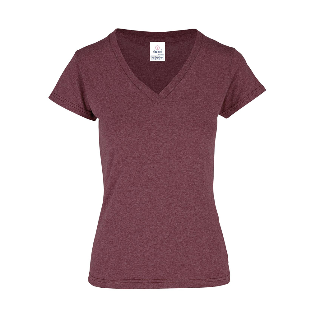 Foto 2 pulgar | Playera Cuello V Yazbek Marrón para Mujer