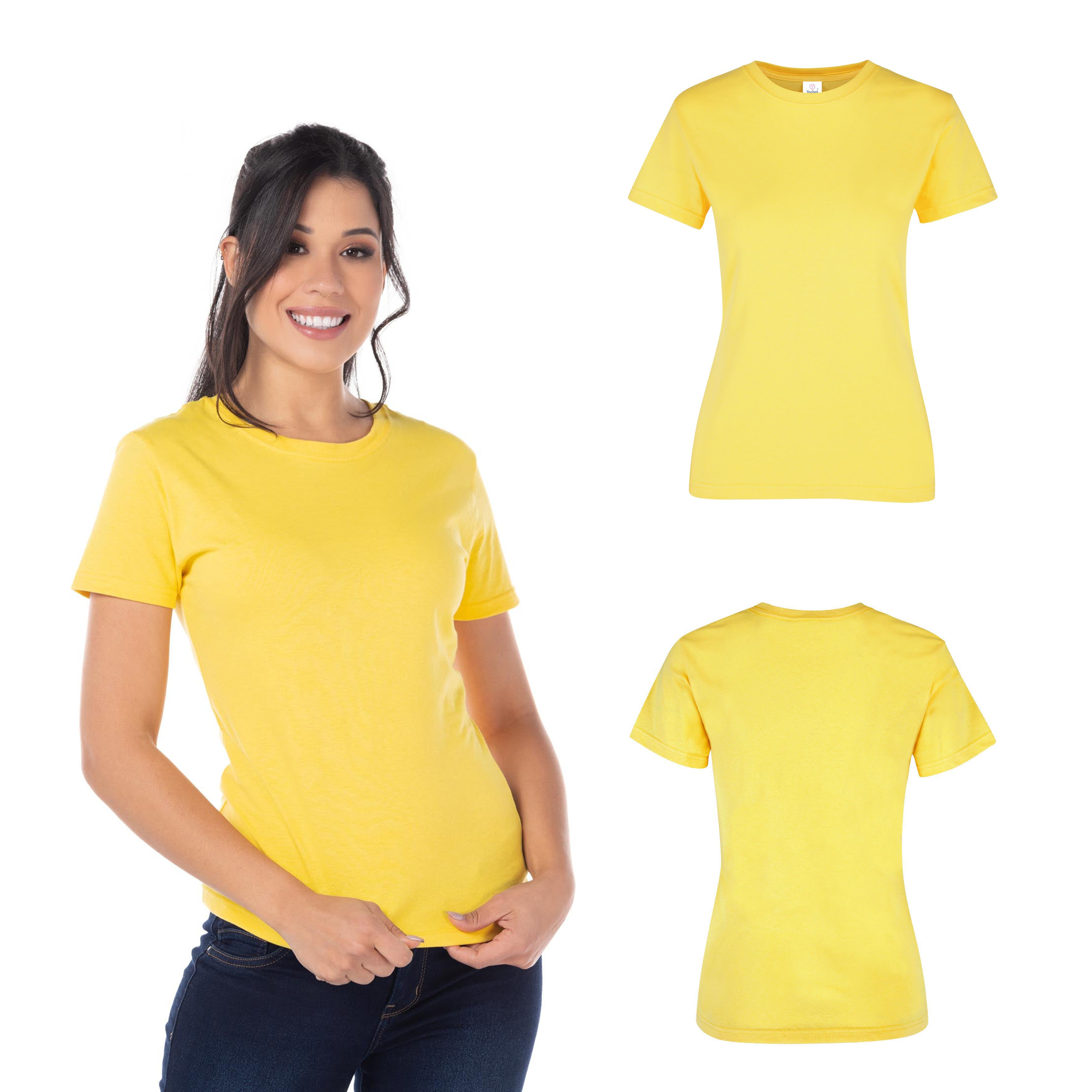 Foto 2 | Playera Yazbek Amarilla 100% Algodón para Dama