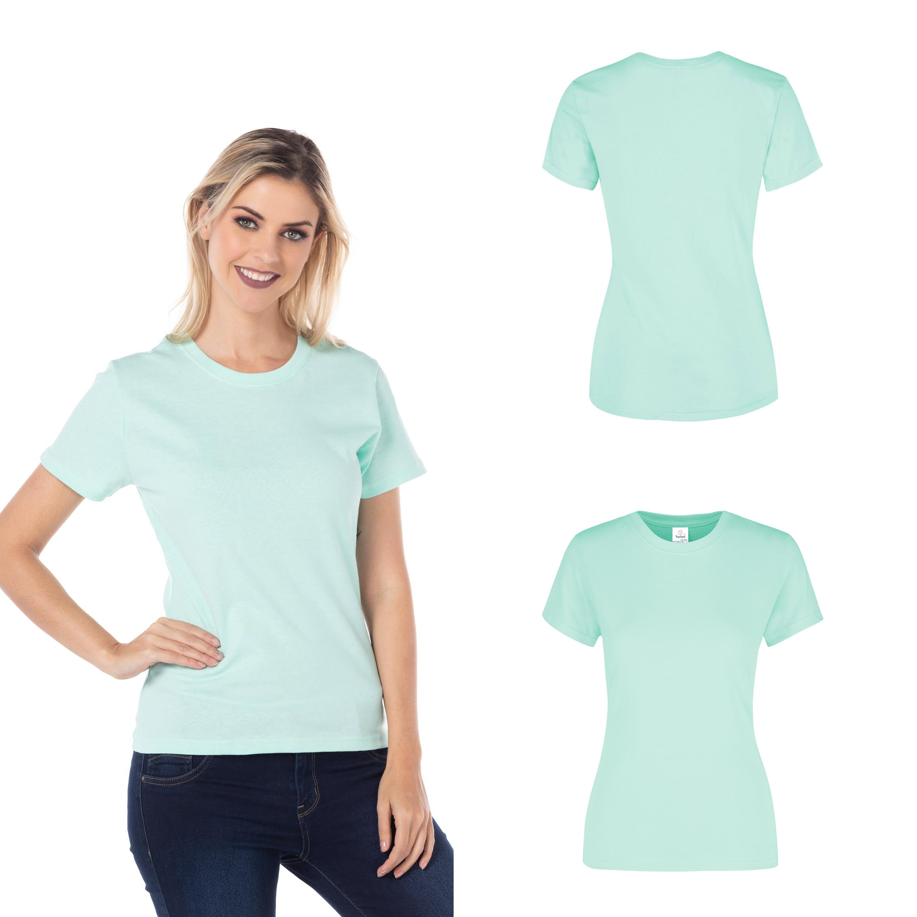 Foto 3 pulgar | Playera Yazbek Aqua 100% Algodón para Dama