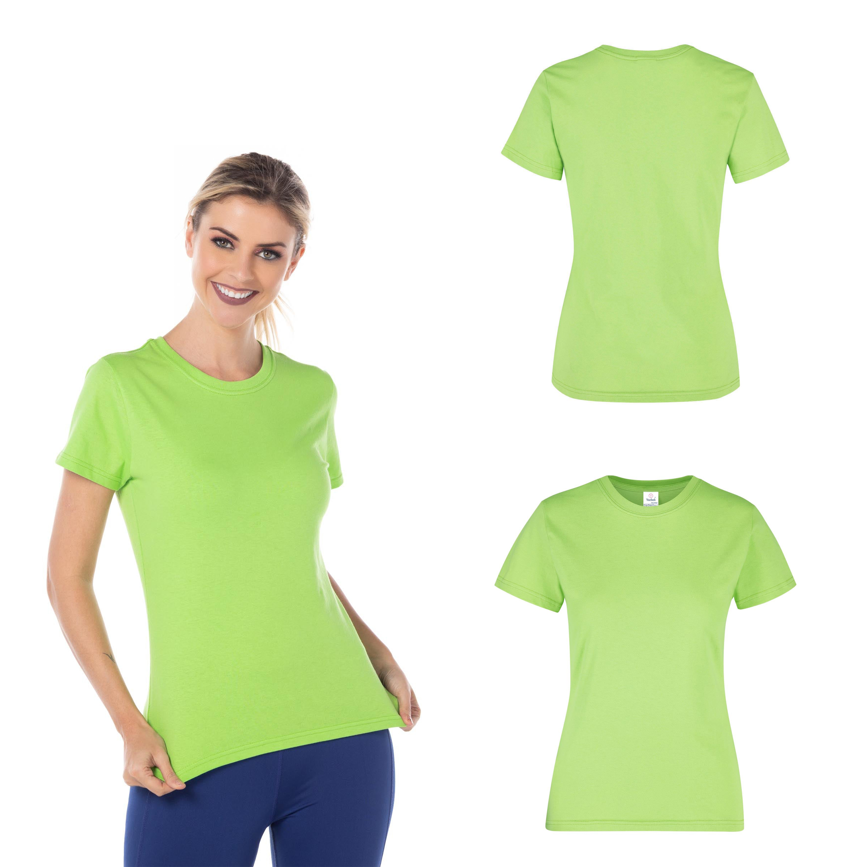 Foto 3 pulgar | Playera Yazbek Verde 100% Algodón para Dama