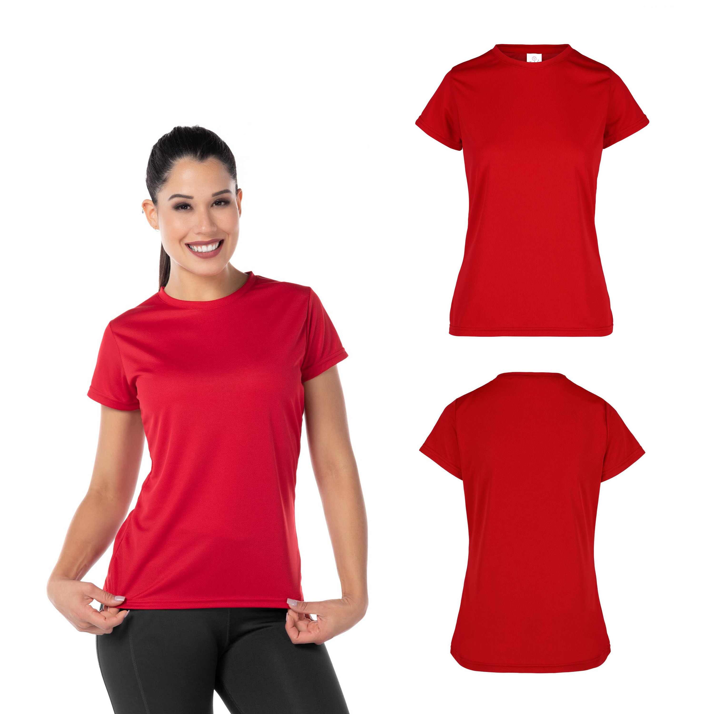 Foto 3 pulgar | Playera Cuello Redondo Yazbek Roja para Mujer