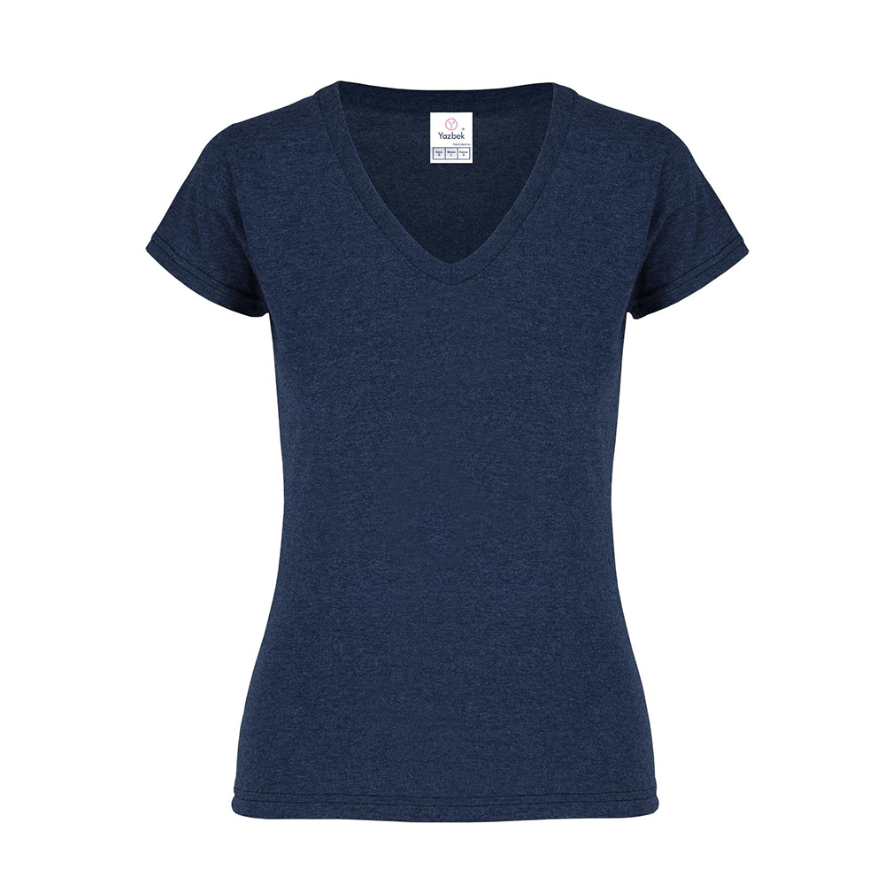 Playera Cuello V Yazbek Azul Marino para Mujer