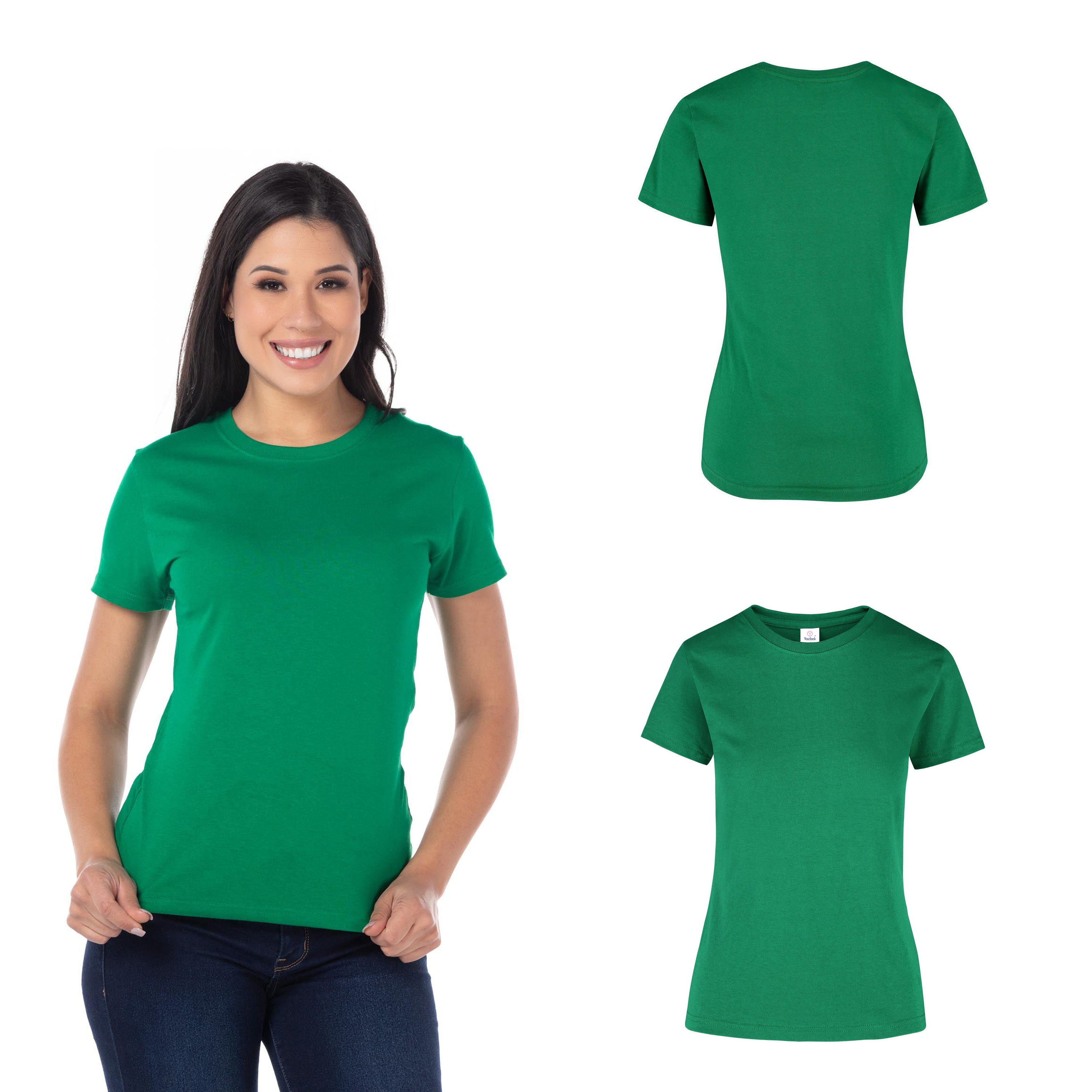 Foto 3 pulgar | Playera Cuello Redondo Yazbek Verde para Mujer