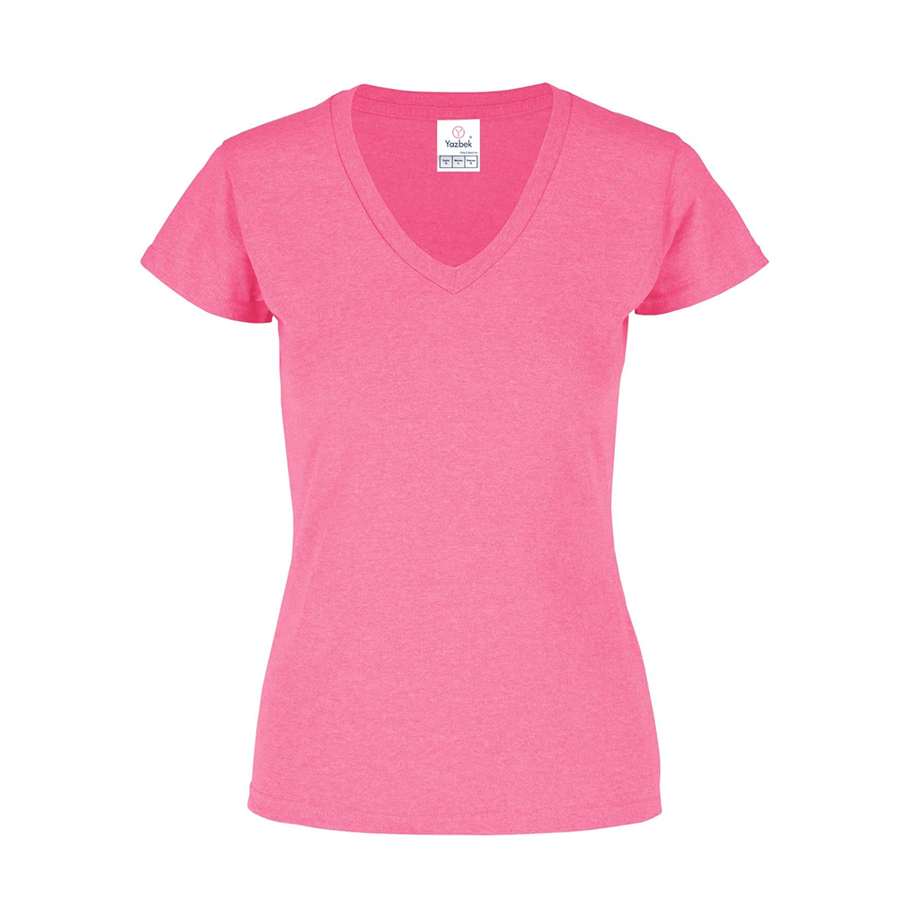 Playera Cuello V Yazbek  Rosa Neón para Mujer