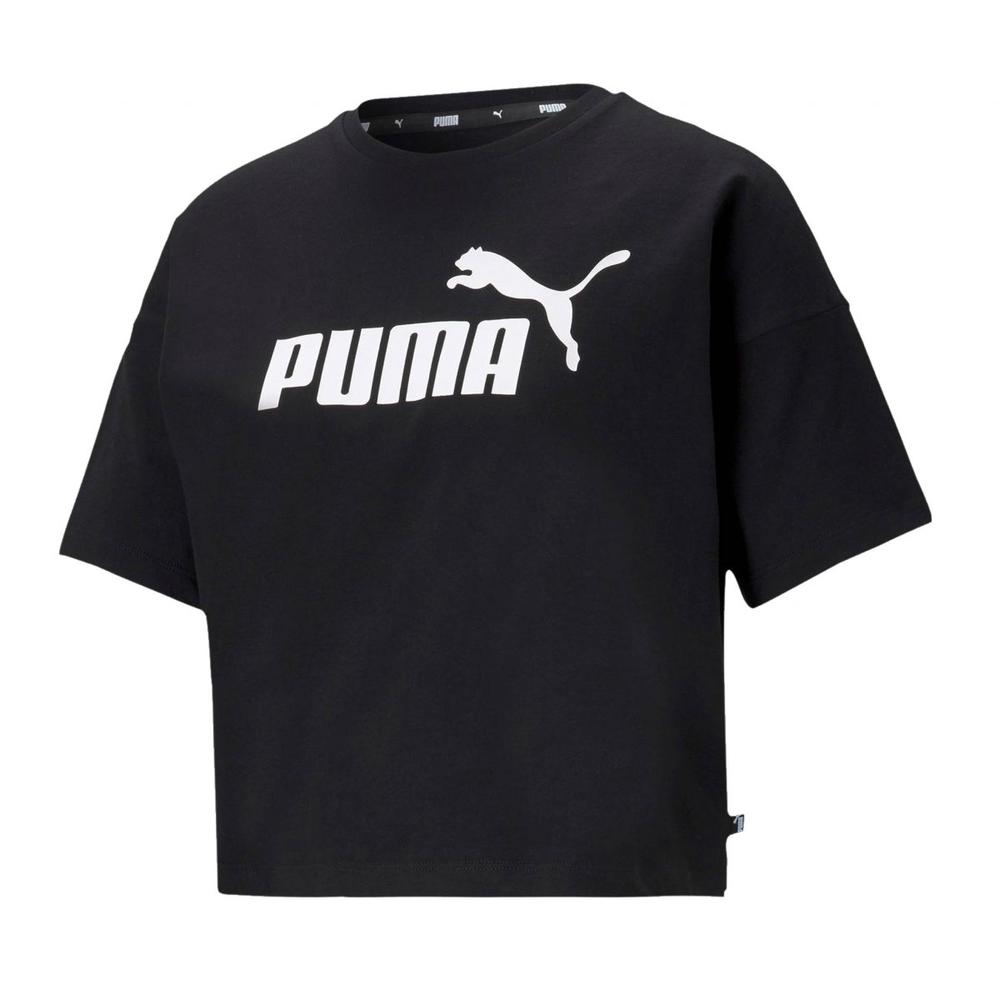 Playera Puma Ess Cropped 586866-01 Negra para Mujer