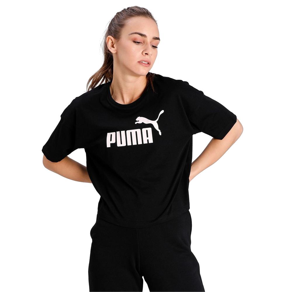 Foto 3 | Playera Puma Ess Cropped 586866-01 Negra para Mujer