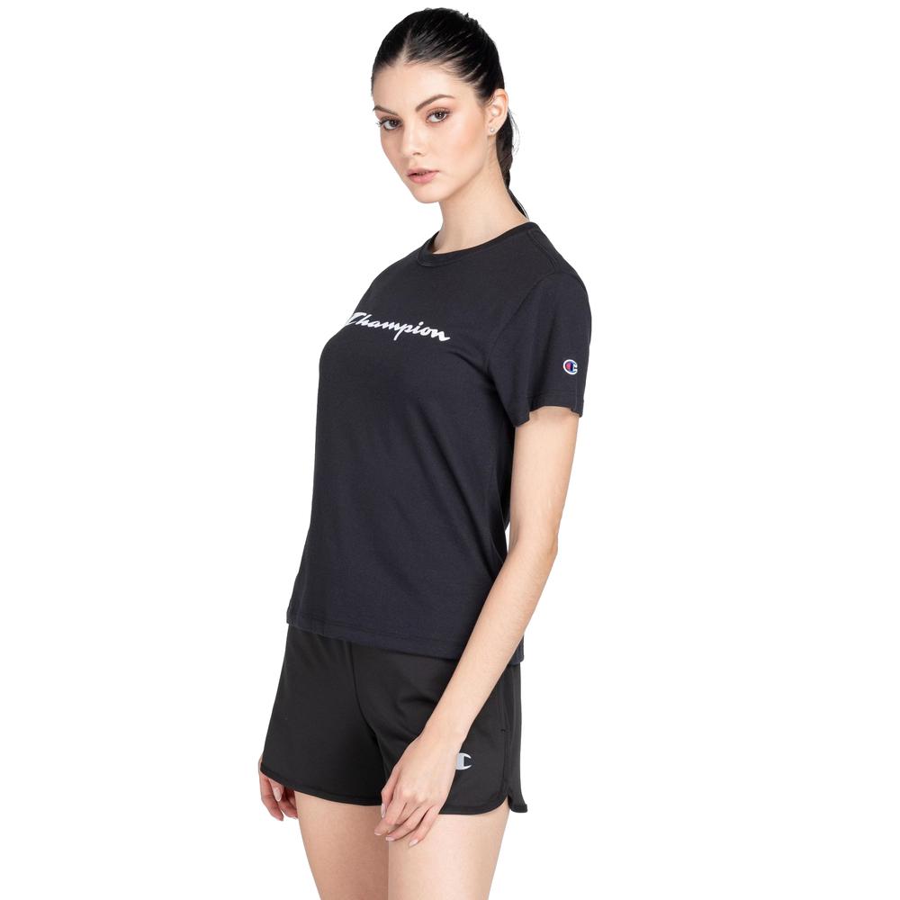 Foto 2 pulgar | Playera Champion Classics Tee Epnss23p13w19 Negra para Mujer