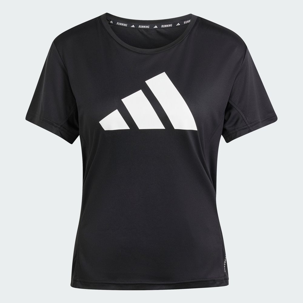 Foto 3 pulgar | Camiseta Run It Adidas Negro Mujer