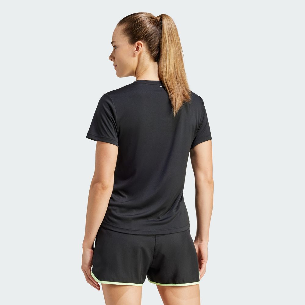 Foto 4 | Camiseta Run It Adidas Negro Mujer