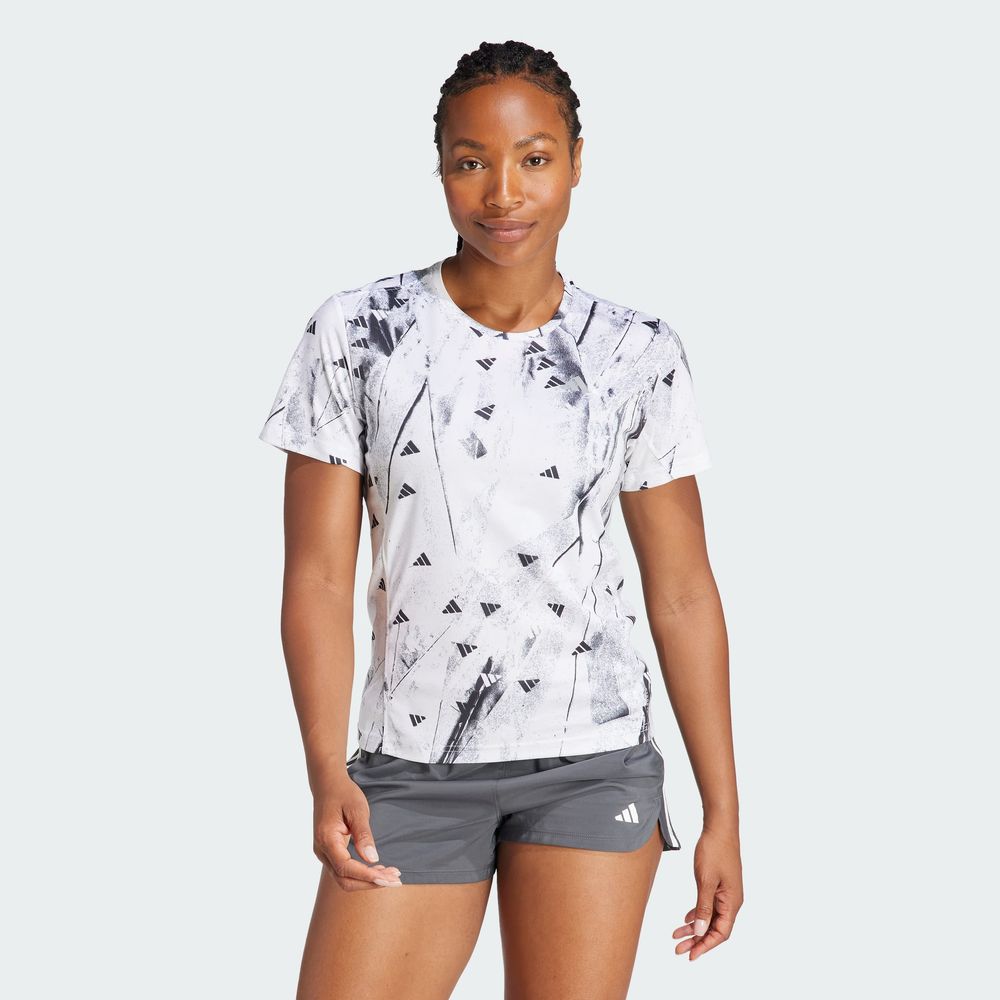 Foto 4 pulgar | Playera Adidas Run It Bl Tee Blanca para Mujer