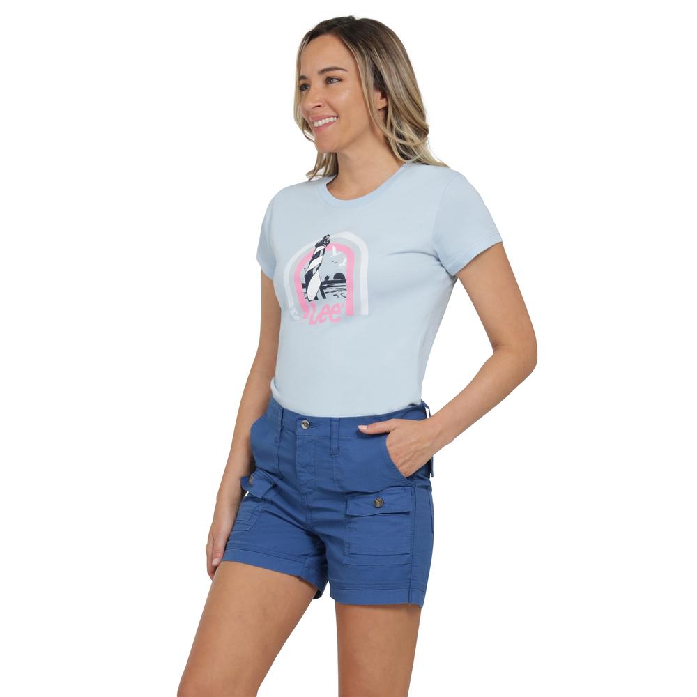 Foto 3 pulgar | Playera Lee Slim Fit 440 Azul Cielo para Mujer