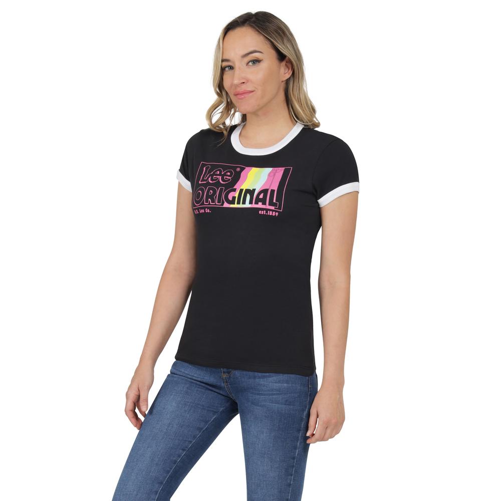 Foto 3 pulgar | Playera Lee Negra para Mujer