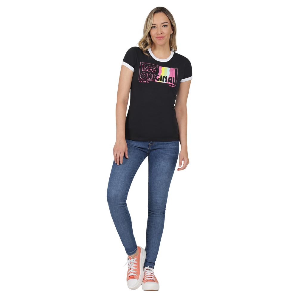 Foto 5 pulgar | Playera Lee Negra para Mujer