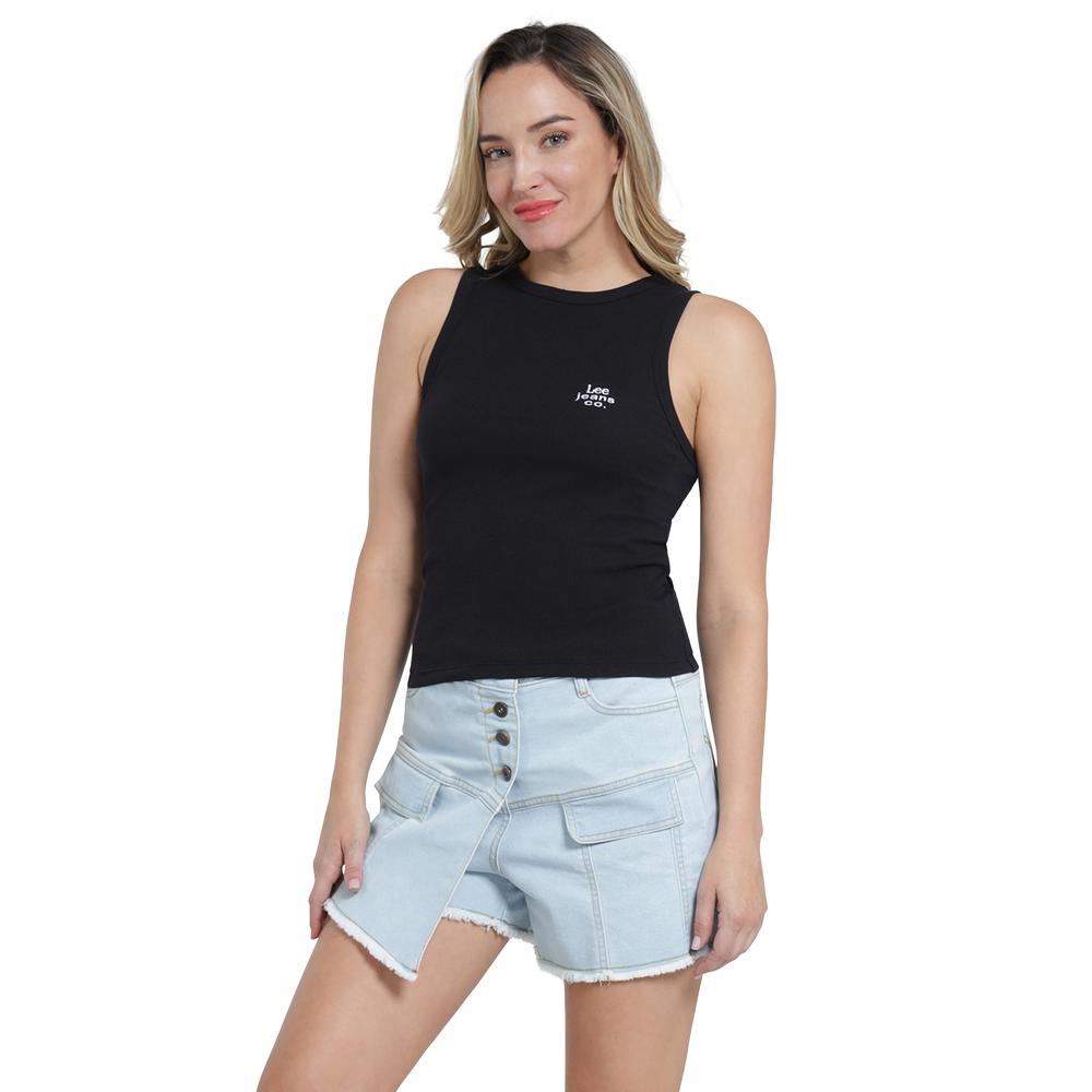 Foto 3 pulgar | Playera Lee Slim Fit 410 color Negra para Mujer