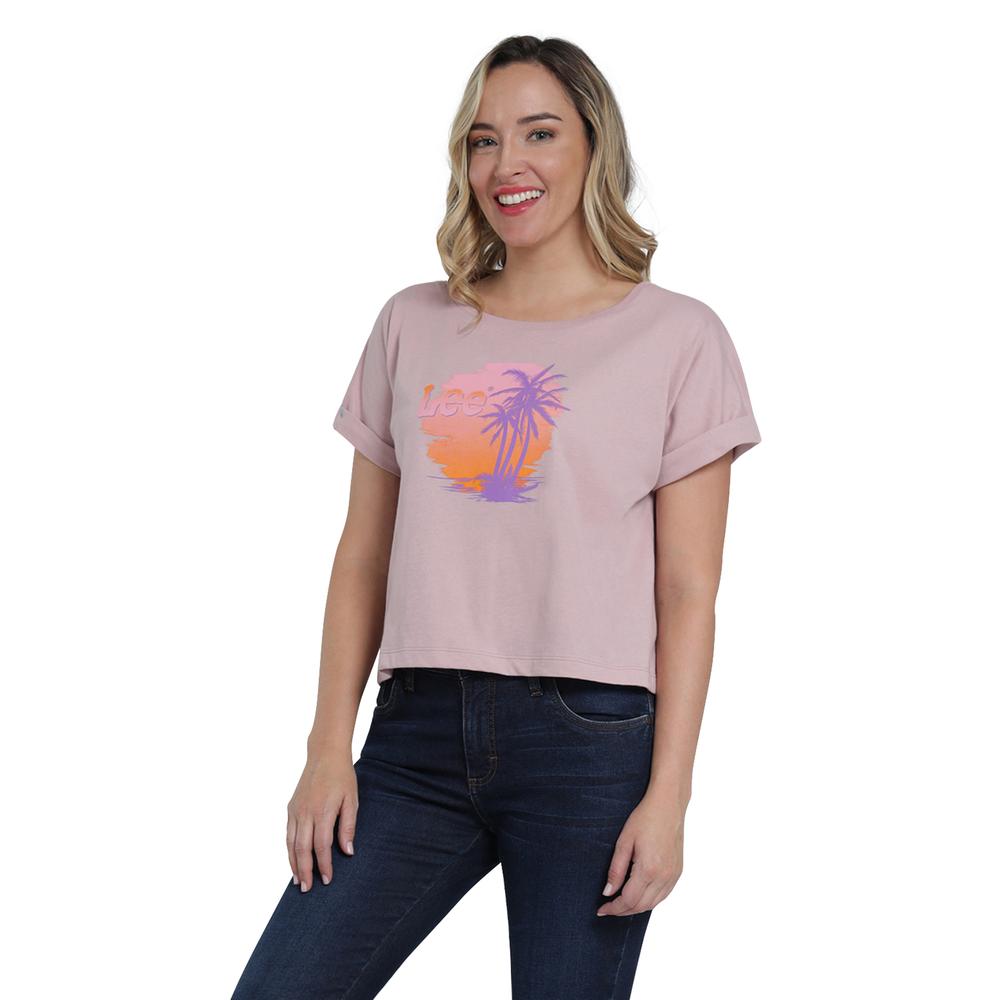 Foto 3 pulgar | Playera Lee Slim Fit 401 Rosa para Mujer