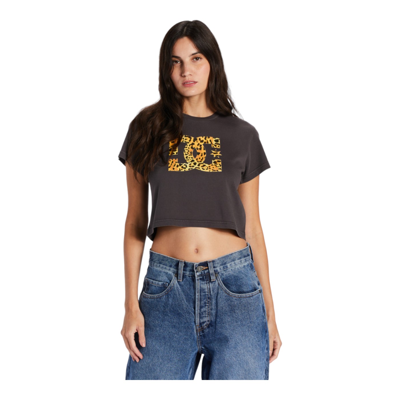 Foto 2 pulgar | Playera DC Shoes DC Star Fill Crop Tee Negra para Mujer
