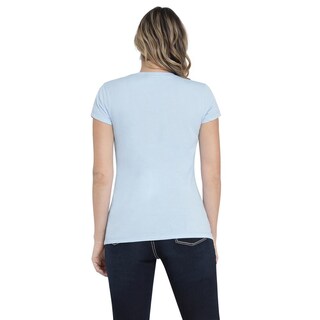 Foto 3 | Playera Wrangler Slim Fit 403 Azul Cielo para Mujer