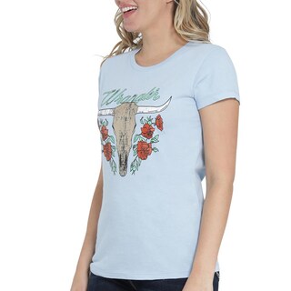 Foto 5 | Playera Wrangler Slim Fit 403 Azul Cielo para Mujer