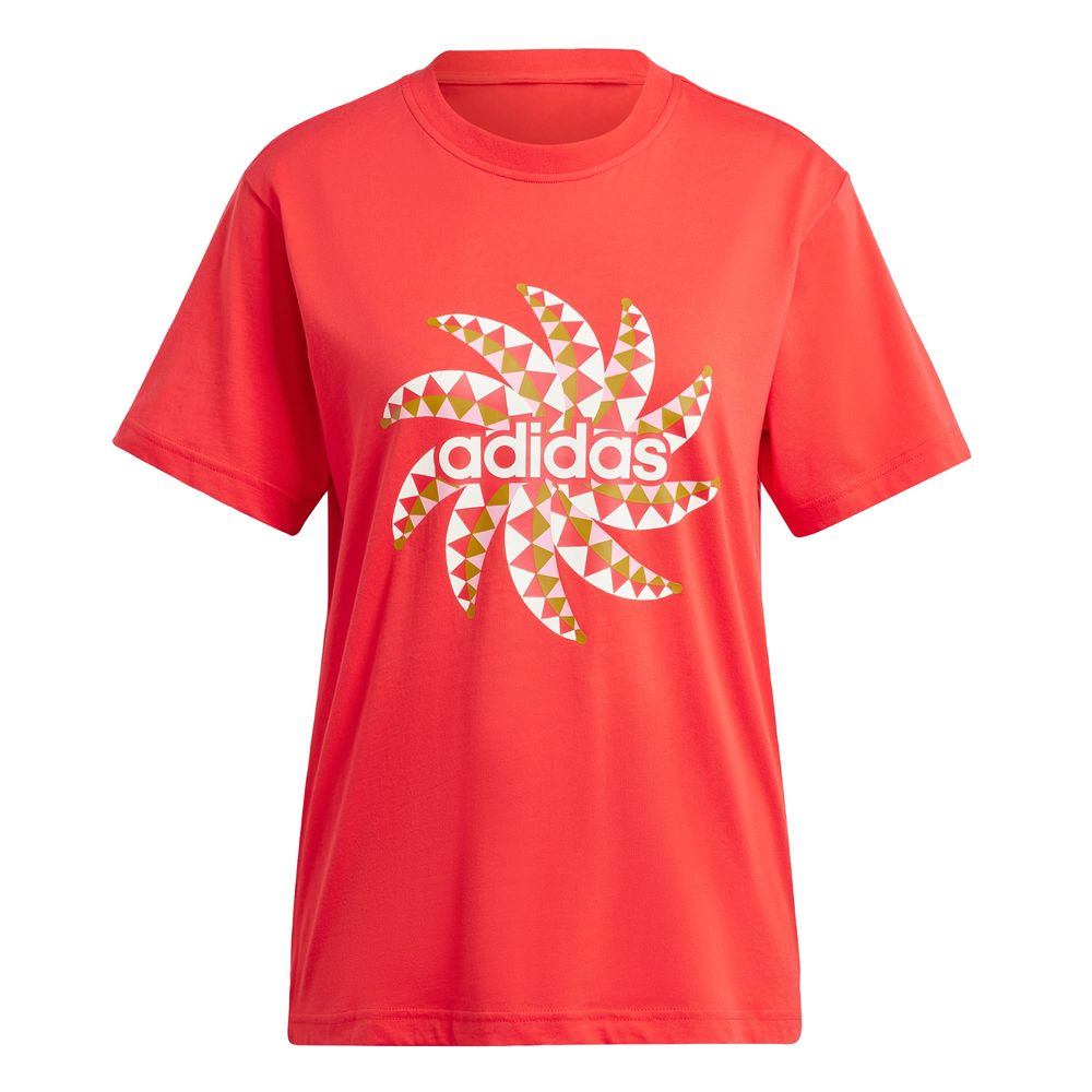 Playera Adidas X Farm Rio Roja para Mujer