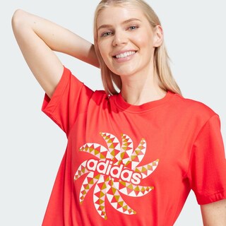 Foto 6 | Playera Adidas X Farm Rio Roja para Mujer