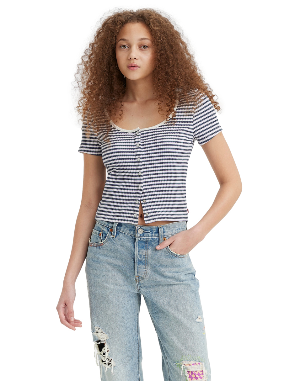 Foto 2 pulgar | Playera Britt Snap Front Top Levi's Multicolor para Mujer