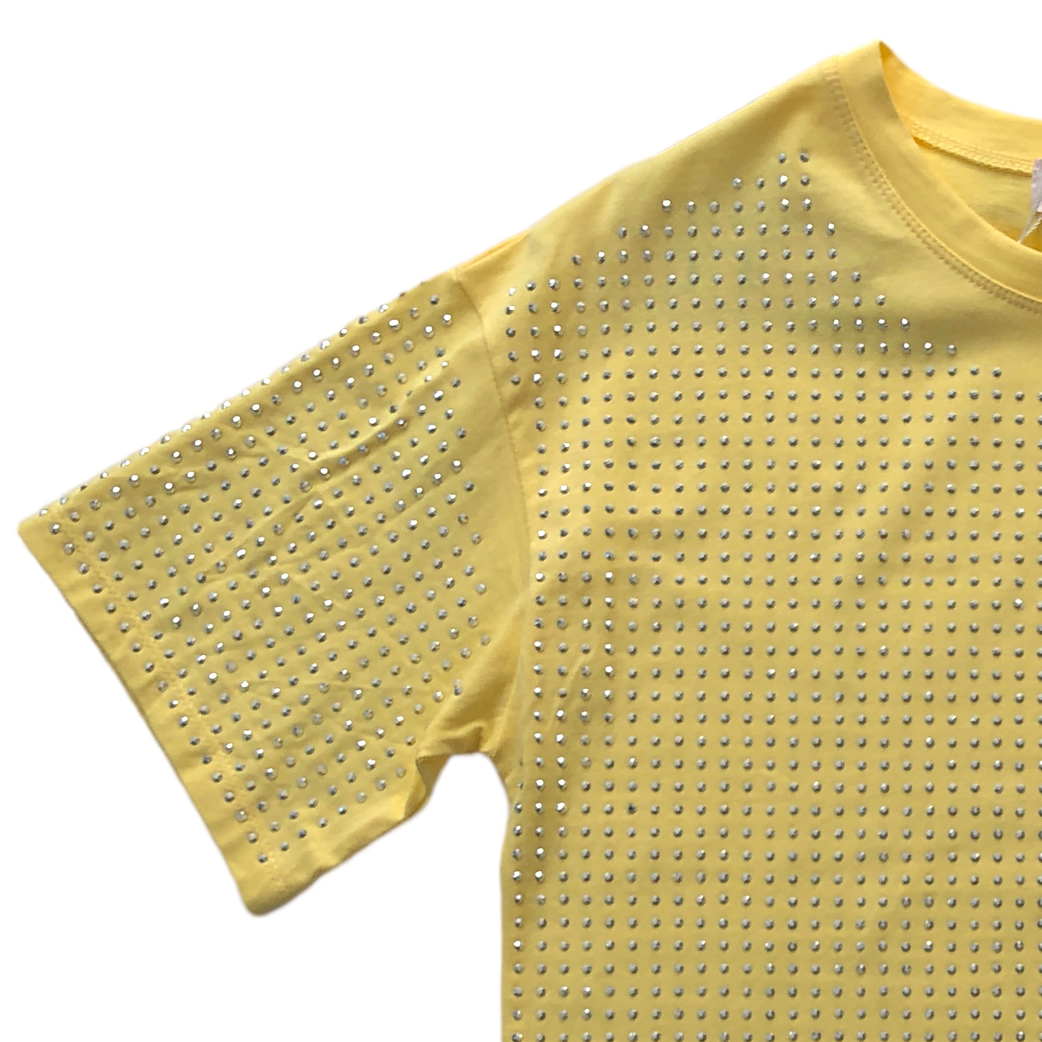 Foto 2 | Playera con Pedrería Amarillo Lc