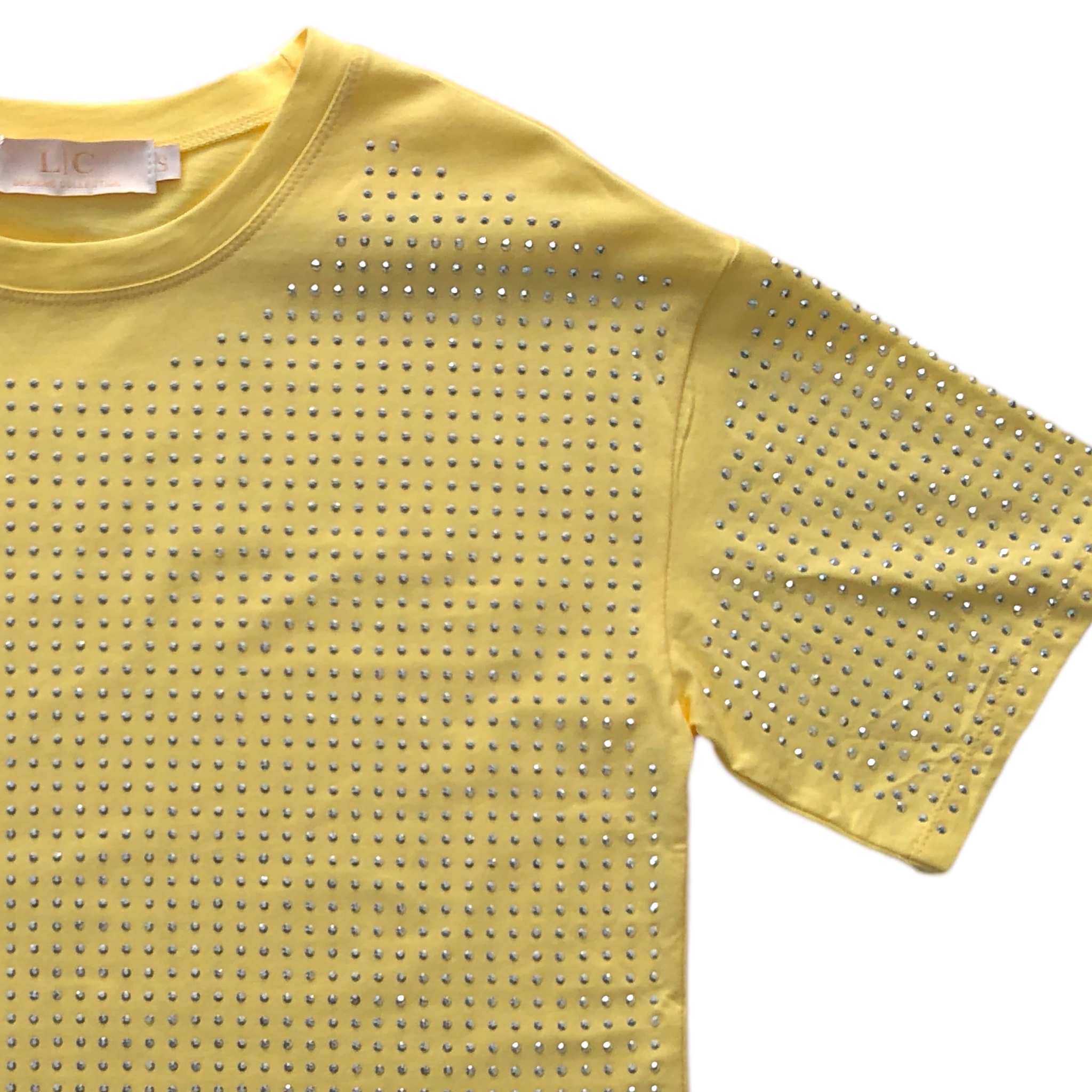 Foto 4 | Playera con Pedrería Amarillo Lc