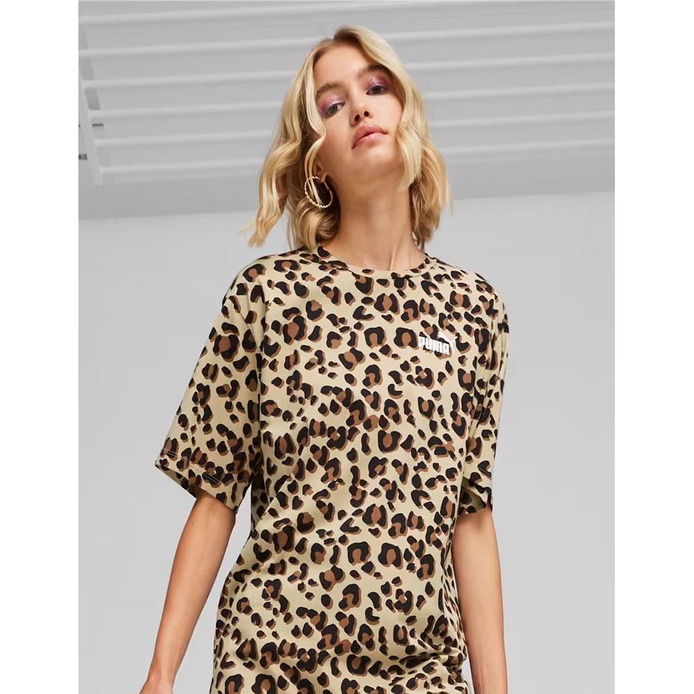 Foto 4 pulgar | Playera Puma Essentials Animal Print Café para Mujer