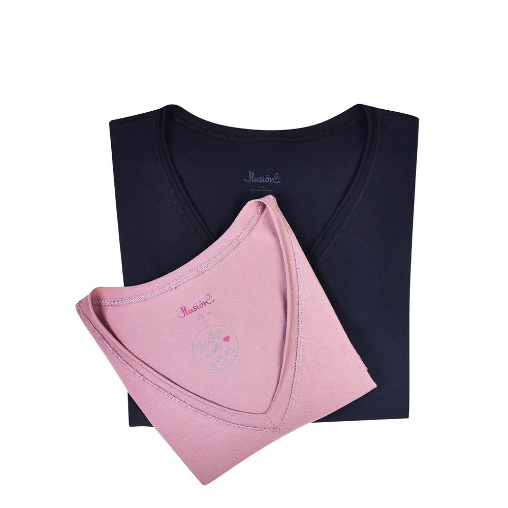 Foto 2 | Paquete de 2 Playeras Ilusión 24396 Lilas para Mujer