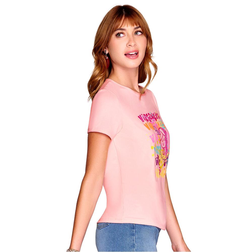 Foto 4 pulgar | Playera Ilusión 81187 Salmón para Mujer