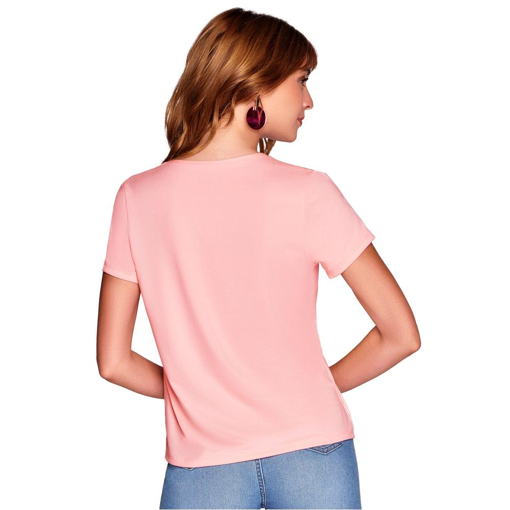 Foto 5 pulgar | Playera Ilusión 81187 Salmón para Mujer