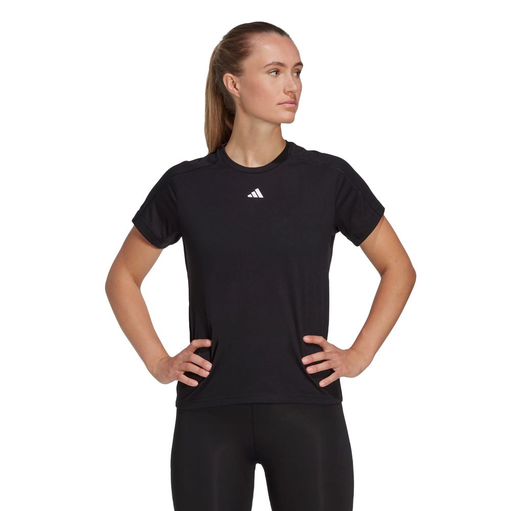 Foto 3 pulgar | Playera Aeroready Train Essentials Minimal Branding Cuello Redondo Adidas Negro Mujer