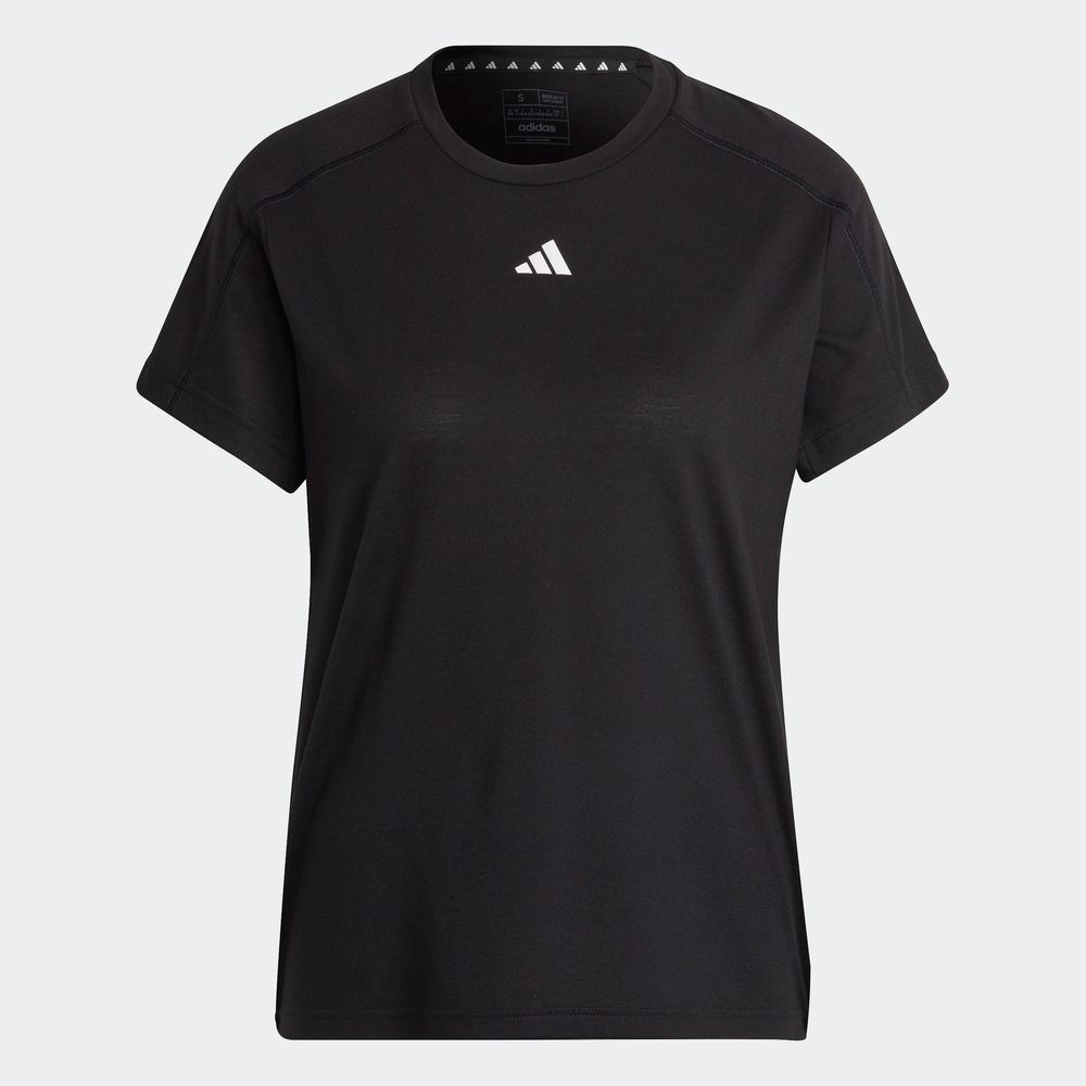 Foto 3 | Playera Aeroready Train Essentials Minimal Branding Cuello Redondo Adidas Negro Mujer
