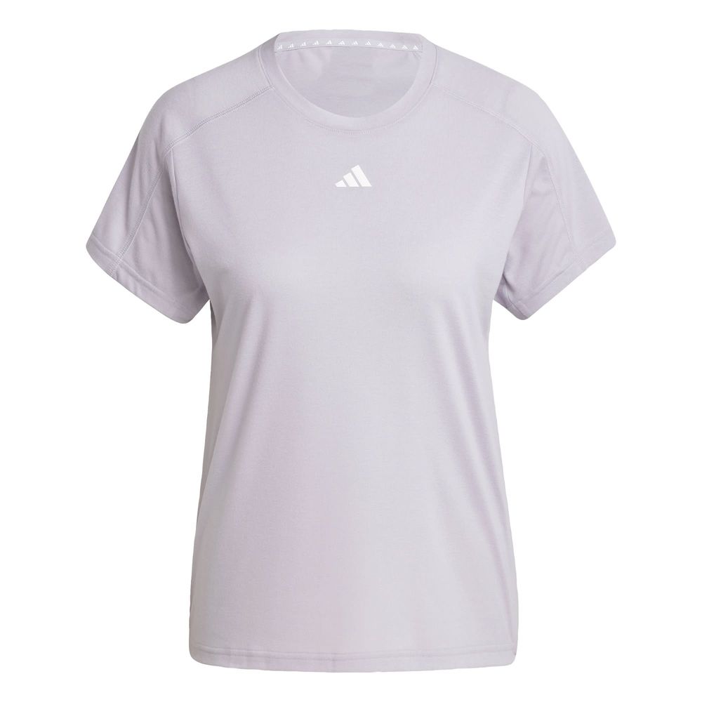 Foto 2 pulgar | Playera Aeroready Train Essentials Minimal Branding Cuello Redondo Adidas Gris Mujer