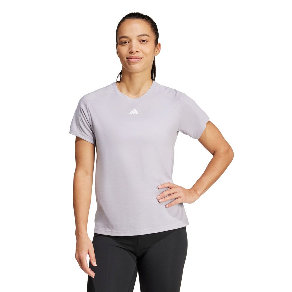 Foto 3 pulgar | Playera Aeroready Train Essentials Minimal Branding Cuello Redondo Adidas Gris Mujer