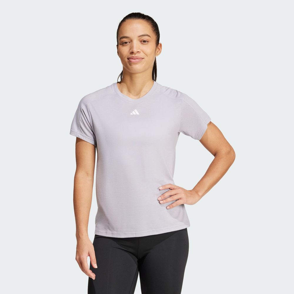 Foto 4 | Playera Aeroready Train Essentials Minimal Branding Cuello Redondo Adidas Gris Mujer