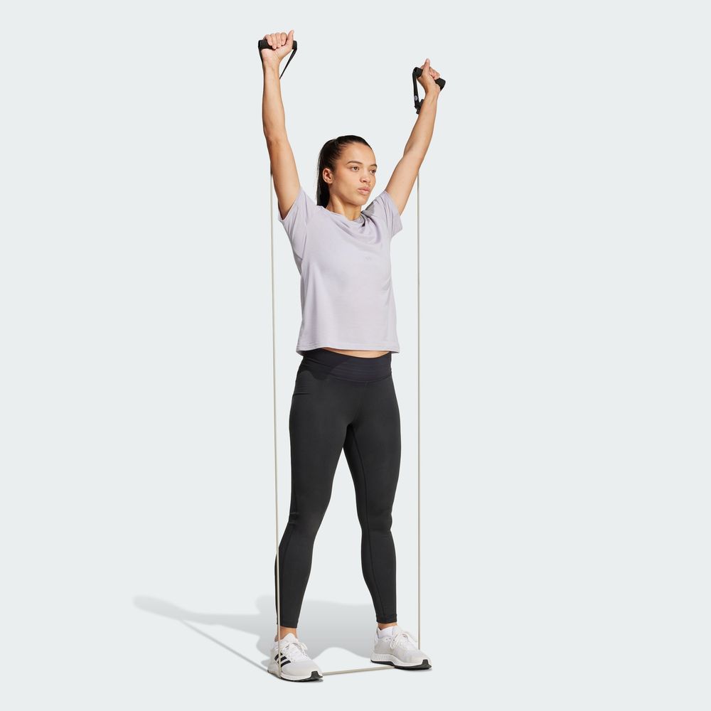 Foto 7 pulgar | Playera Aeroready Train Essentials Minimal Branding Cuello Redondo Adidas Gris Mujer
