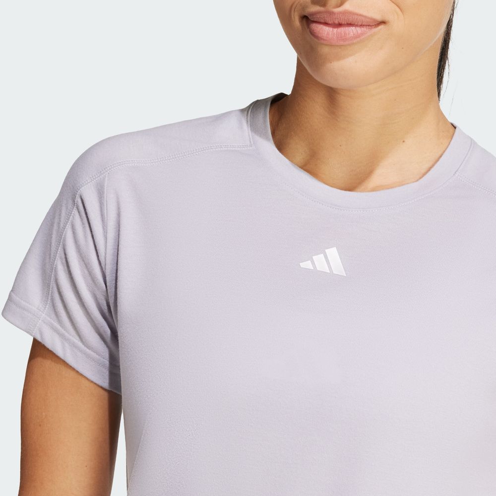 Foto 9 pulgar | Playera Aeroready Train Essentials Minimal Branding Cuello Redondo Adidas Gris Mujer