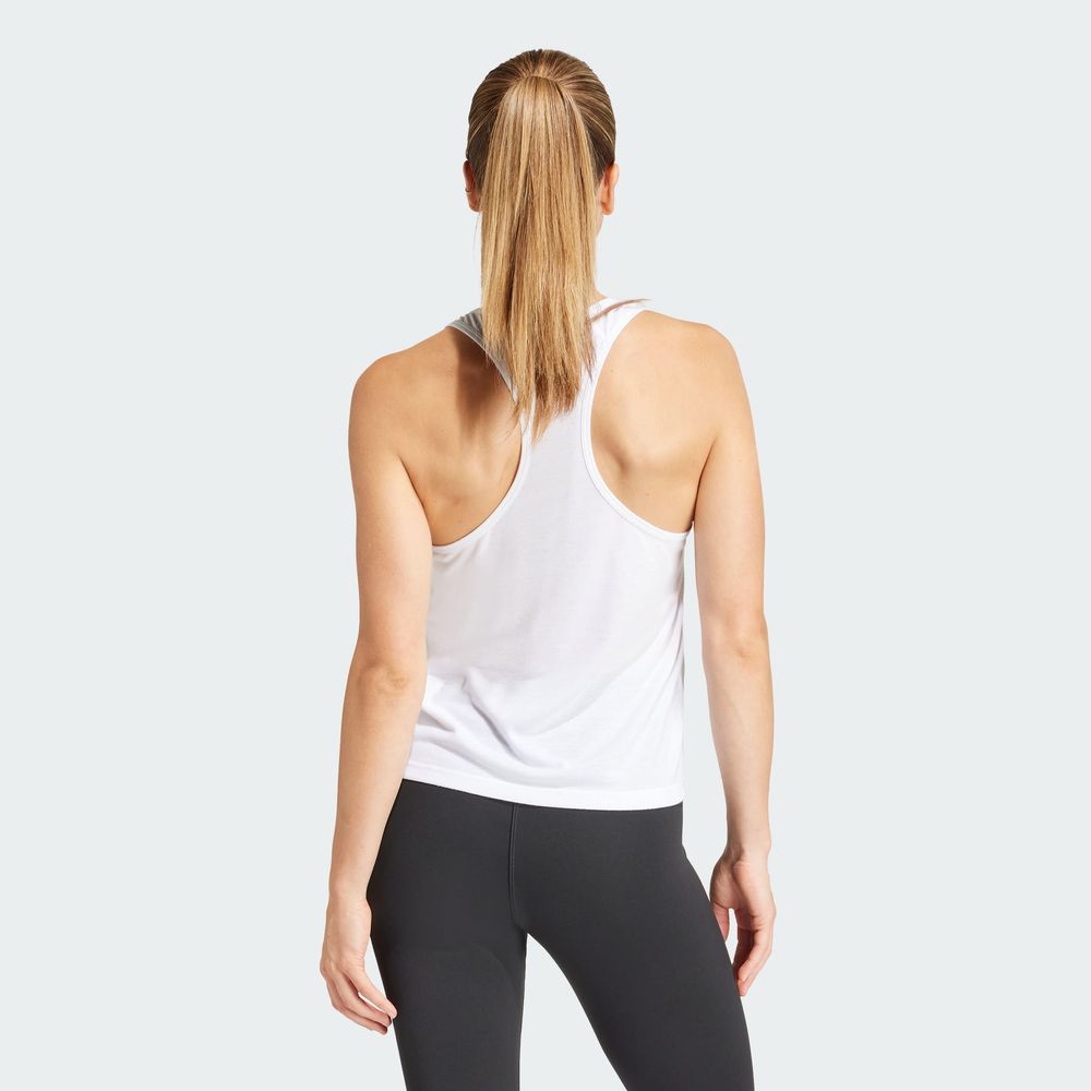 Foto 5 | Playera Sin Mangas Train Essentials Minimal Branding Racerback Adidas Blanco Mujer