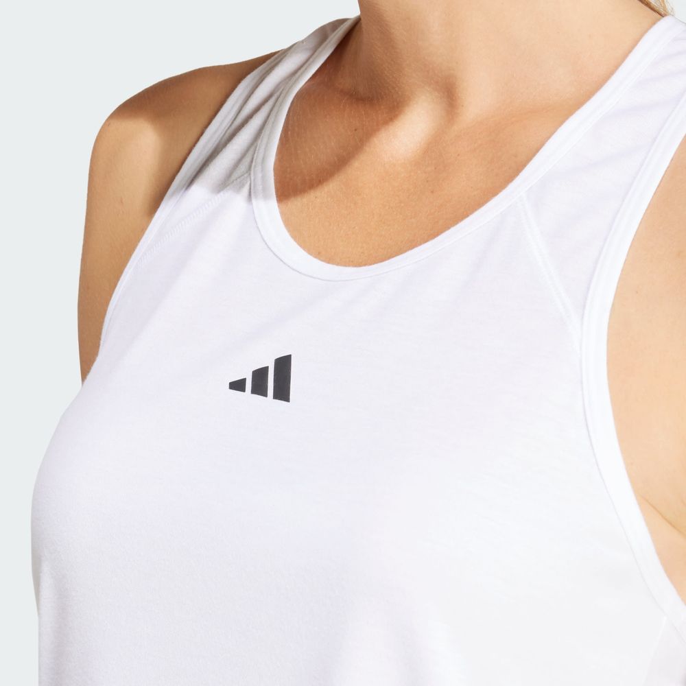 Foto 8 pulgar | Playera Sin Mangas Train Essentials Minimal Branding Racerback Adidas Blanco Mujer