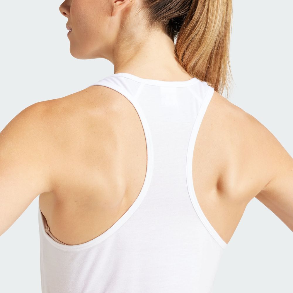 Foto 9 pulgar | Playera Sin Mangas Train Essentials Minimal Branding Racerback Adidas Blanco Mujer