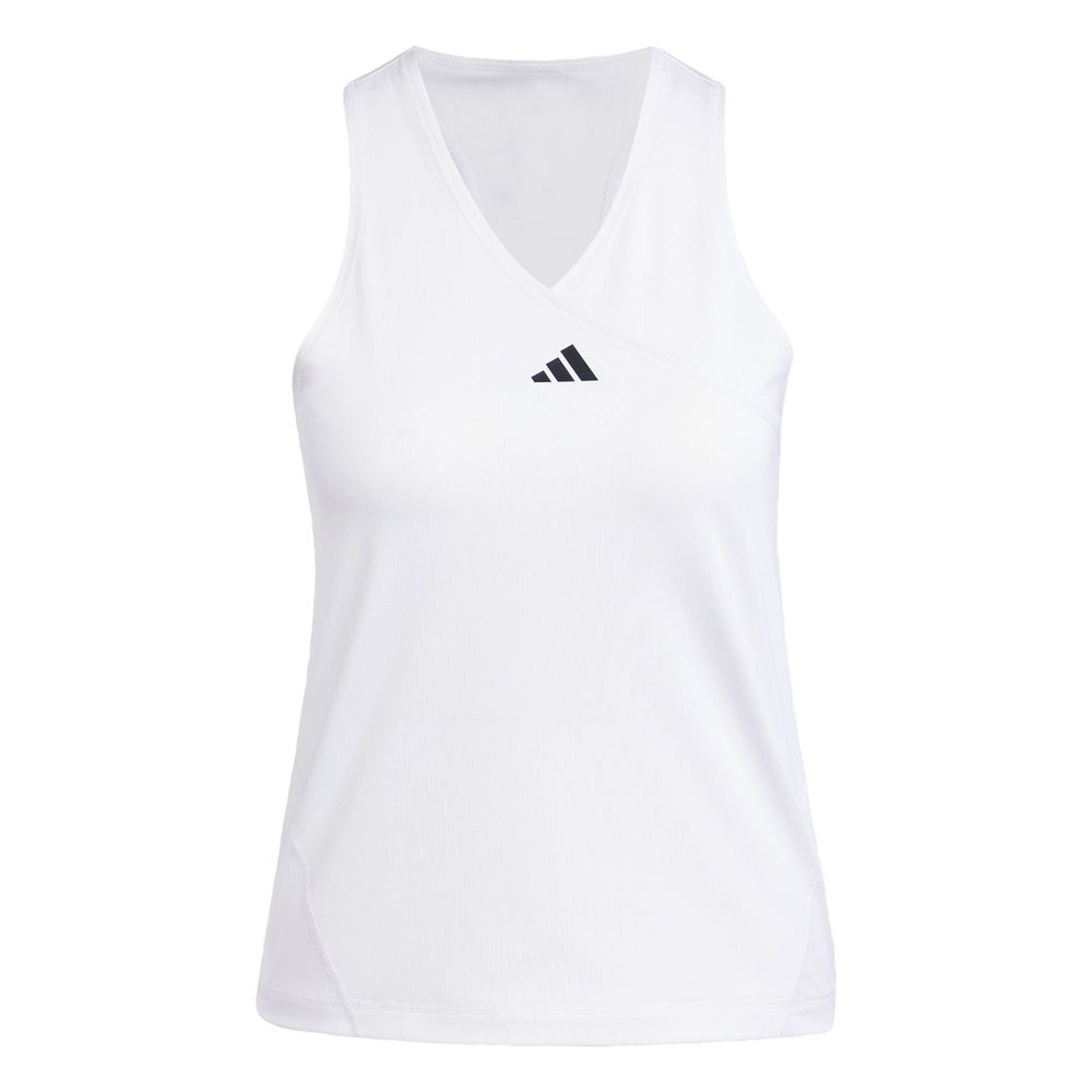 Foto 2 pulgar | Playera Sin Mangas Club Tennis Cuello En V Adidas Blanco Mujer