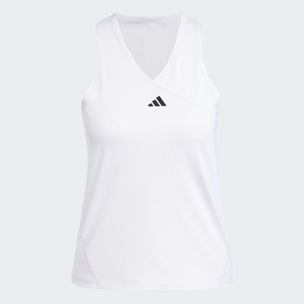 Foto 4 pulgar | Playera Sin Mangas Club Tennis Cuello En V Adidas Blanco Mujer