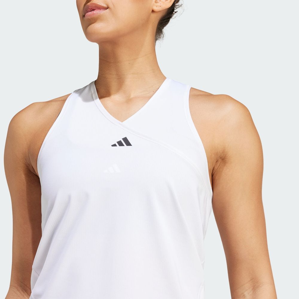 Foto 7 | Playera Sin Mangas Club Tennis Cuello En V Adidas Blanco Mujer