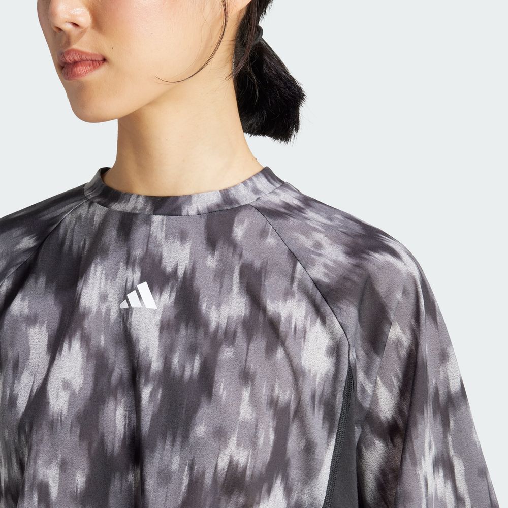 Foto 8 pulgar | Playera Train Essentials Estampado Floral Tie-dye Adidas Negro Mujer