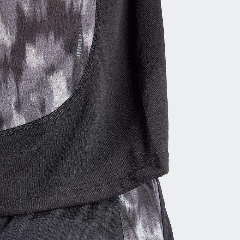 Foto 8 | Playera Train Essentials Estampado Floral Tie-dye Adidas Negro Mujer