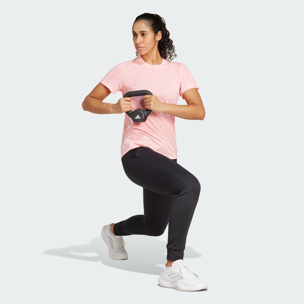 Foto 6 | Playera De Entrenamiento Train Essentials Big Performance Logo Adidas Rosa Mujer