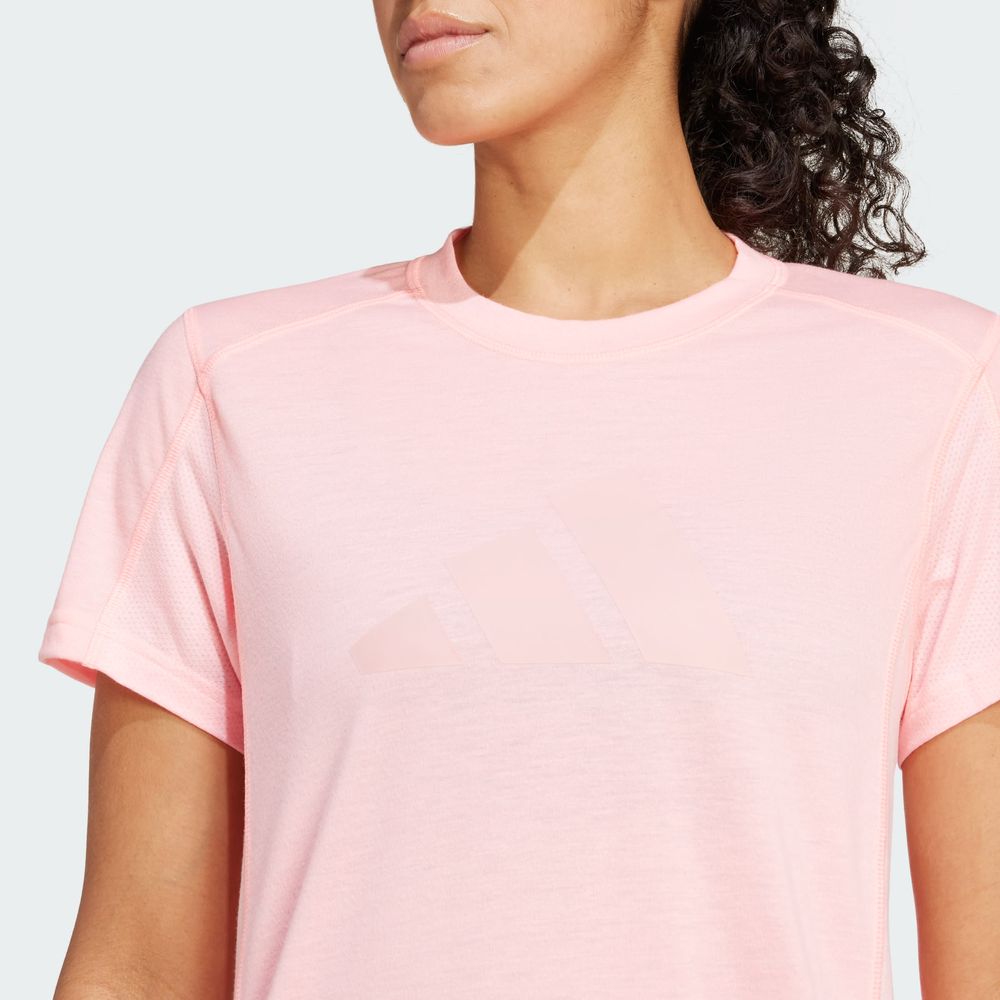 Foto 8 pulgar | Playera De Entrenamiento Train Essentials Big Performance Logo Adidas Rosa Mujer