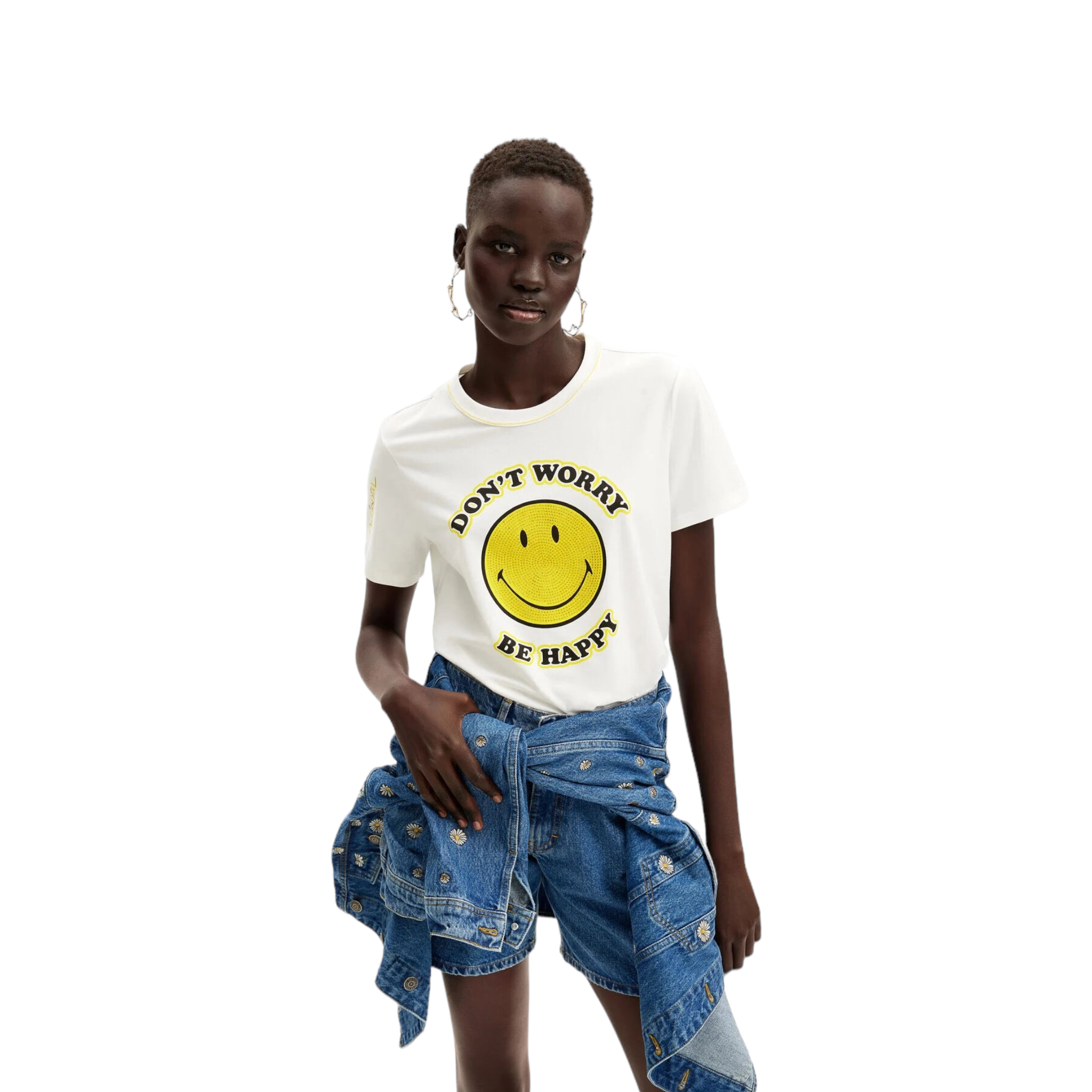 Foto 3 pulgar | Playera Smiley Originals Strass Desigual