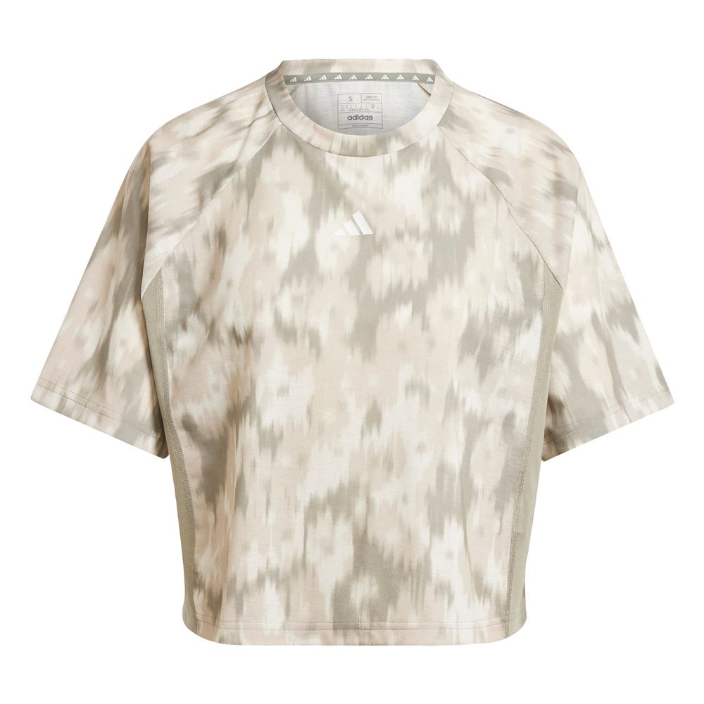 Playera Train Essentials Estampado Floral Tie-dye Adidas Verde Mujer